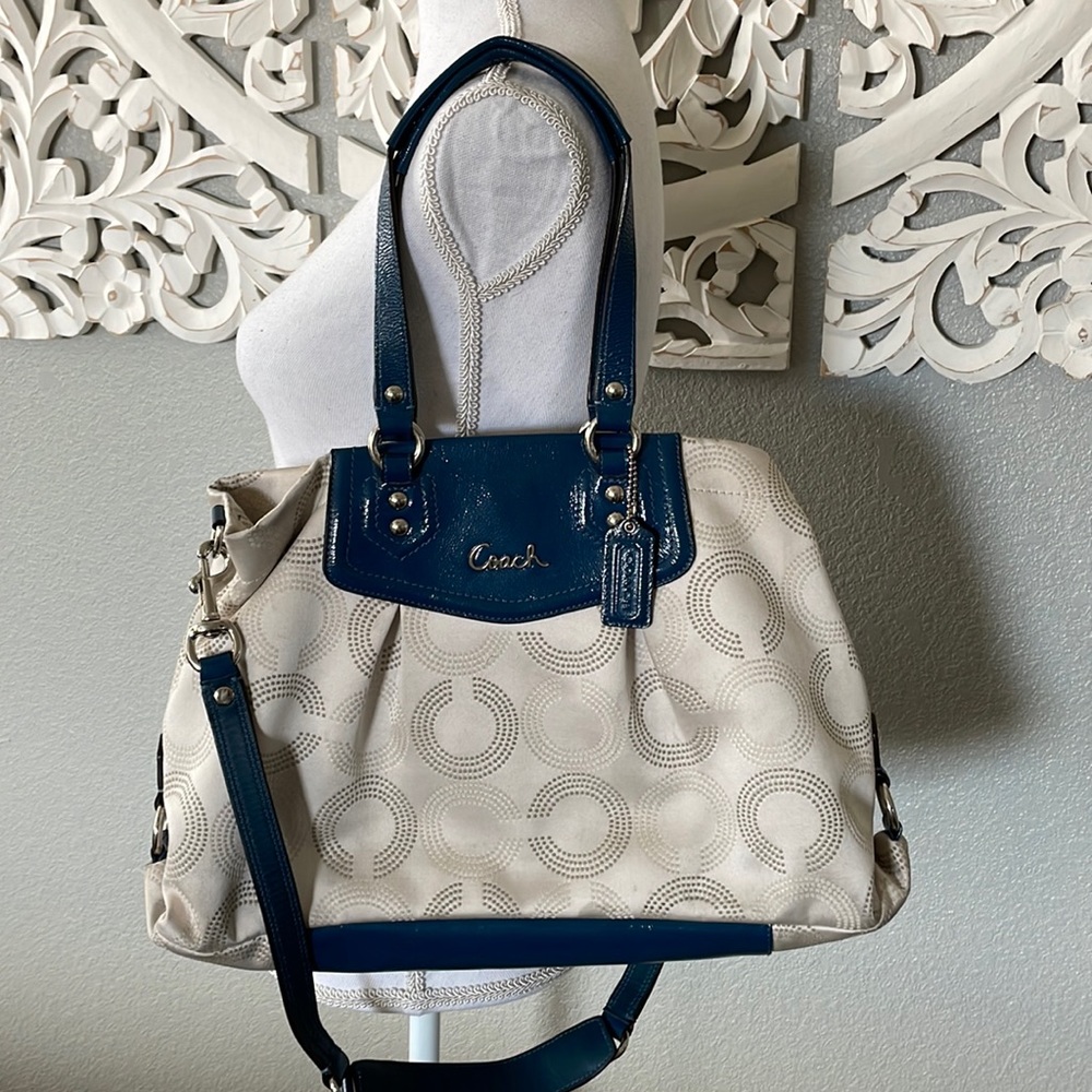 Coach Ashley Dotted OP Art Carryall Tote